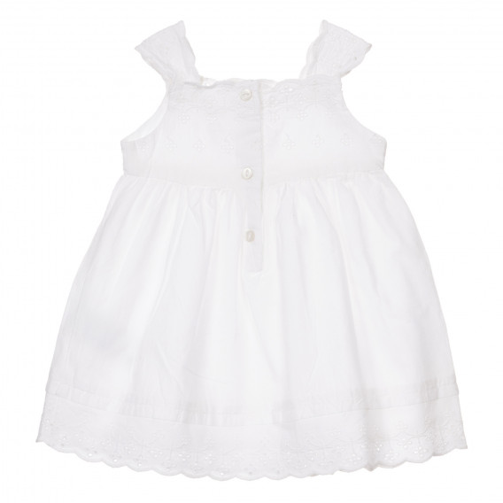 Βαμβακερό φόρεμα με ιμάντες για ένα μωρό, λευκό Chicco 248034 4