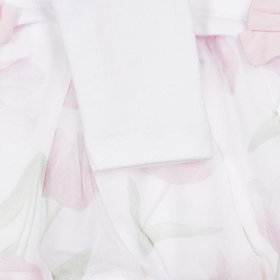 Βαμβακερό φόρεμα με μοτίβα λουλουδιών για λευκό, λευκό Chicco 248036 2