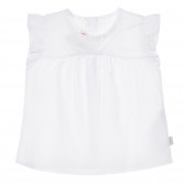 Βαμβακερή μπλούζα με βολάν για λευκό, λευκό Chicco 248043 