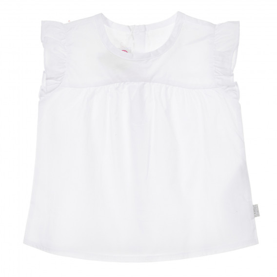 Βαμβακερή μπλούζα με βολάν για λευκό, λευκό Chicco 248043 