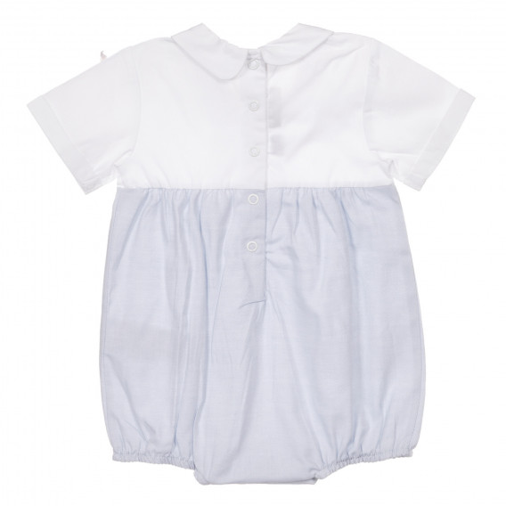 Κοντό βαμβακερό φορμάκι για ένα μωρό σε λευκό και μπλε χρώμα Chicco 248054 4