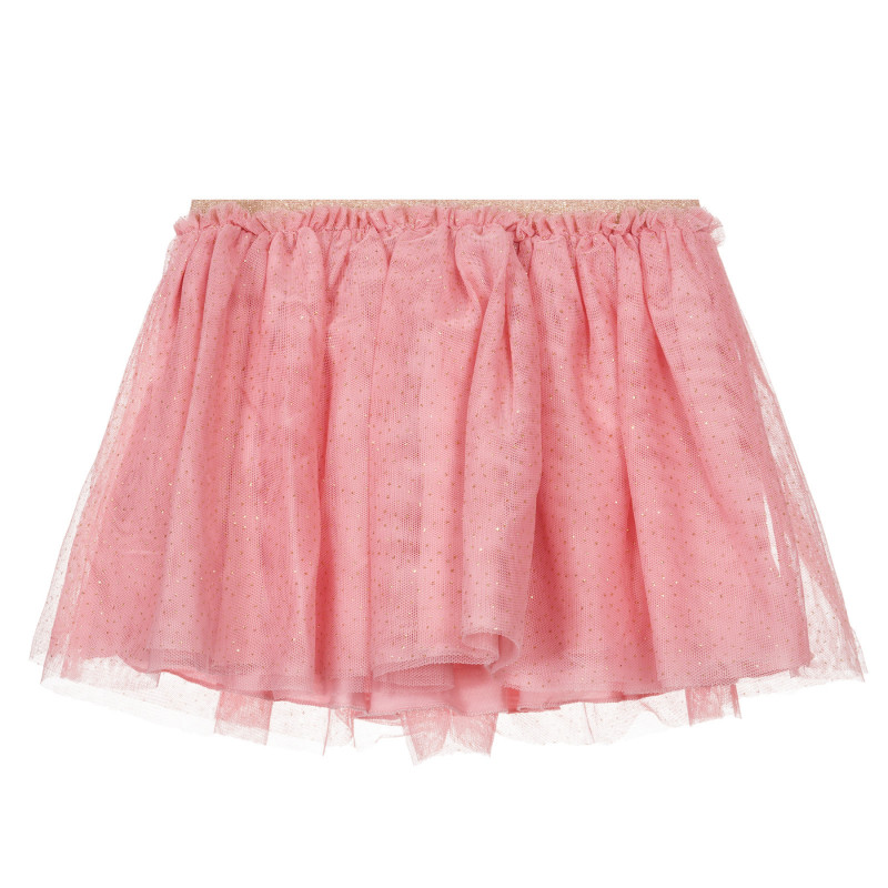 Βαμβακερή φούστα με τούλι, ροζ  248059