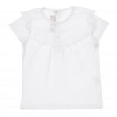 Βαμβακερή μπλούζα με κοντά μανίκια για μωρό, λευκό. Chicco 248092 