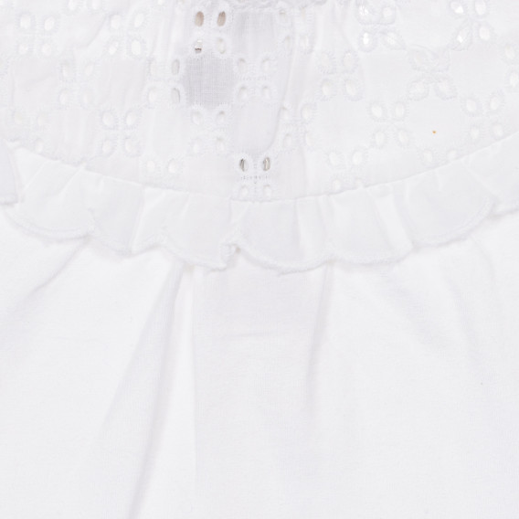 Βαμβακερή μπλούζα με κοντά μανίκια για μωρό, λευκό. Chicco 248093 2