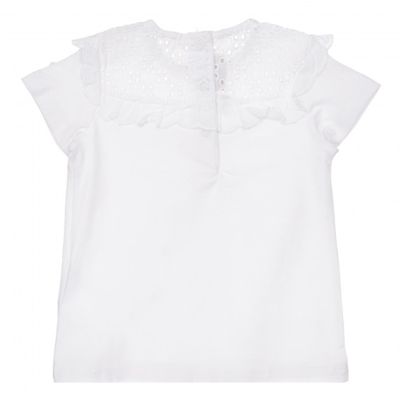 Βαμβακερή μπλούζα με κοντά μανίκια για μωρό, λευκό. Chicco 248095 4