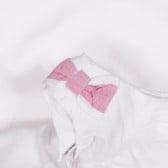 Βαμβακερό τουνίκ με κορδέλες για ένα μωρό, λευκό Chicco 248106 2