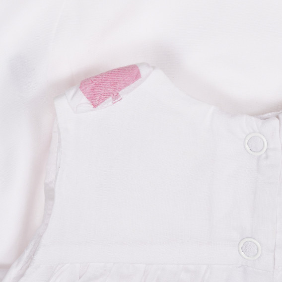 Βαμβακερό τουνίκ με κορδέλες για ένα μωρό, λευκό Chicco 248107 3