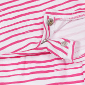 Βαμβακερό ριγέ φόρεμα για ένα μωρό σε λευκό και ροζ χρώμα Chicco 248114 3