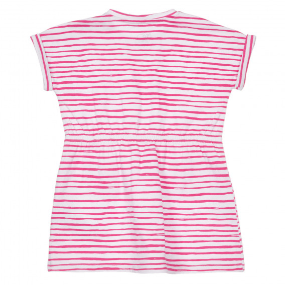 Βαμβακερό ριγέ φόρεμα για ένα μωρό σε λευκό και ροζ χρώμα Chicco 248115 4