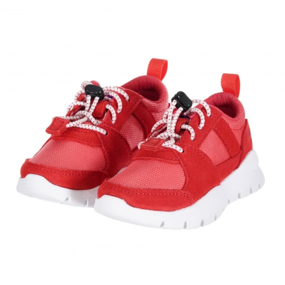 Πάνινα παπούτσια με ελαστικά κορδόνια και φυσικό σουέτ, κόκκινο Timberland 248239 