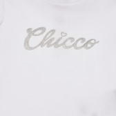 Βαμβακερό μπλουζάκι με το λογότυπο της μάρκας για ένα μωρό, λευκό. Chicco 248259 2