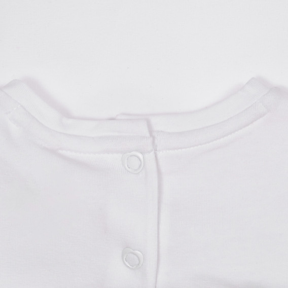 Βαμβακερό μπλουζάκι με το λογότυπο της μάρκας για ένα μωρό, λευκό. Chicco 248260 3
