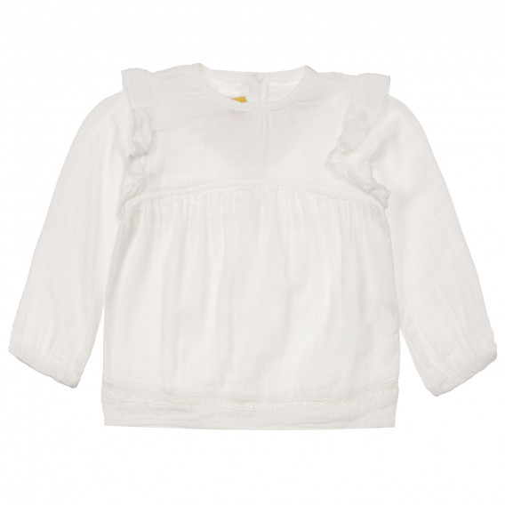 Βαμβακερή μπλούζα με βολάν για ένα μωρό, λευκό Chicco 248266 