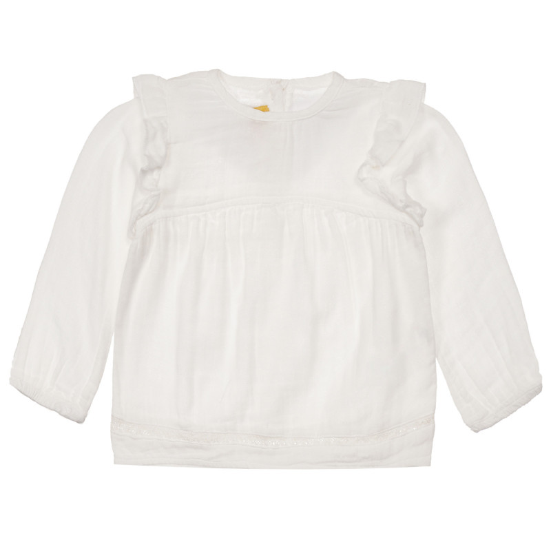 Βαμβακερή μπλούζα με βολάν για ένα μωρό, λευκό  248266