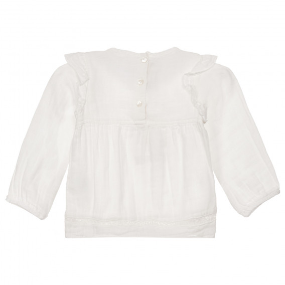 Βαμβακερή μπλούζα με βολάν για ένα μωρό, λευκό Chicco 248269 4
