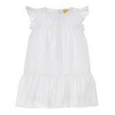 Βαμβακερό φόρεμα με βολάν για λευκό, λευκό Chicco 248278 