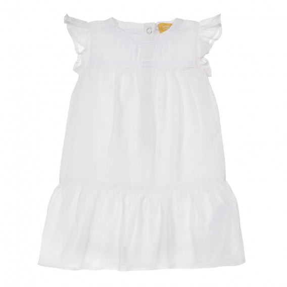 Βαμβακερό φόρεμα με βολάν για λευκό, λευκό Chicco 248278 