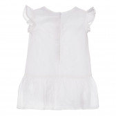 Βαμβακερό φόρεμα με βολάν για λευκό, λευκό Chicco 248281 4