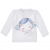 Βαμβακερή μπλούζα με γραφικό σχέδιο για ένα μωρό, λευκό. Chicco 248290 