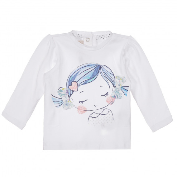 Βαμβακερή μπλούζα με γραφικό σχέδιο για ένα μωρό, λευκό. Chicco 248290 