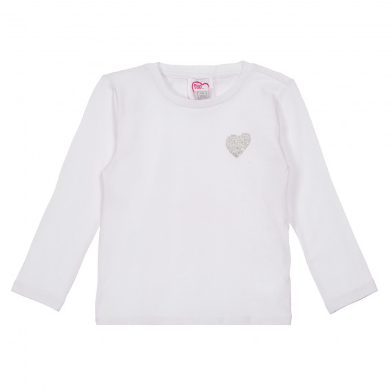 Βαμβακερή μπλούζα με καρδιά για λευκό μωρό Chicco 248294 