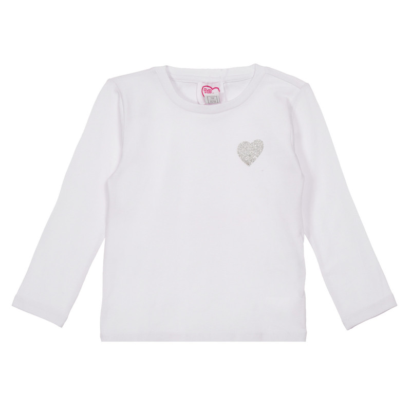 Βαμβακερή μπλούζα με καρδιά για λευκό μωρό  248294