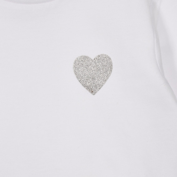 Βαμβακερή μπλούζα με καρδιά για λευκό μωρό Chicco 248295 2