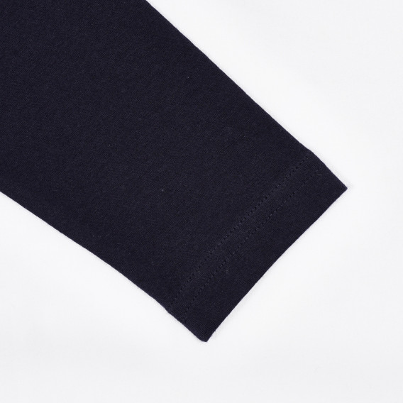 Βαμβακερή μπλούζα με μαύρα μανίκια, λευκό Chicco 248316 3
