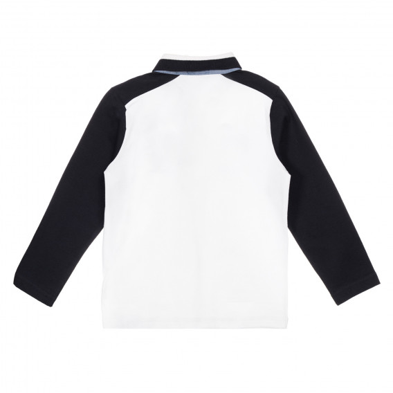 Βαμβακερή μπλούζα με μαύρα μανίκια, λευκό Chicco 248317 4