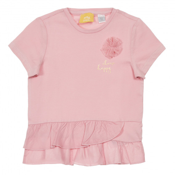 Βαμβακερή μπλούζα με βολάν, σε ροζ χρώμα Chicco 248318 