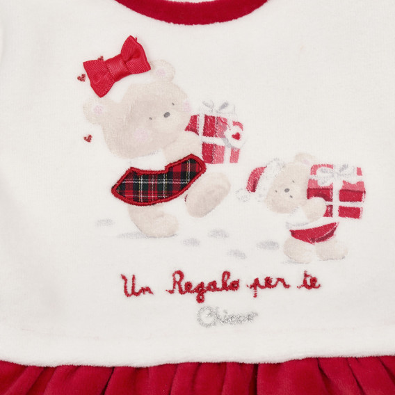 Χριστουγεννιάτικο φόρεμα με τύπωμα αρκούδας για μωρά Chicco 248331 2