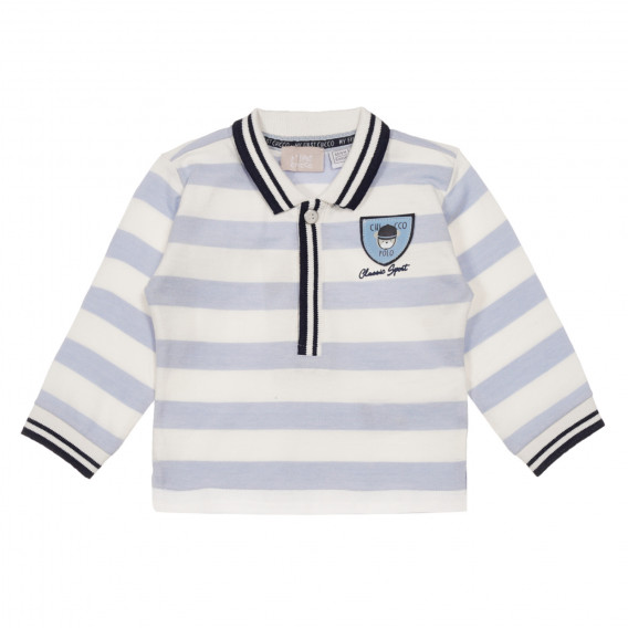 Ριγέ μπλούζα με μακριά μανίκια για ένα μωρό σε λευκό και μπλε Chicco 248334 