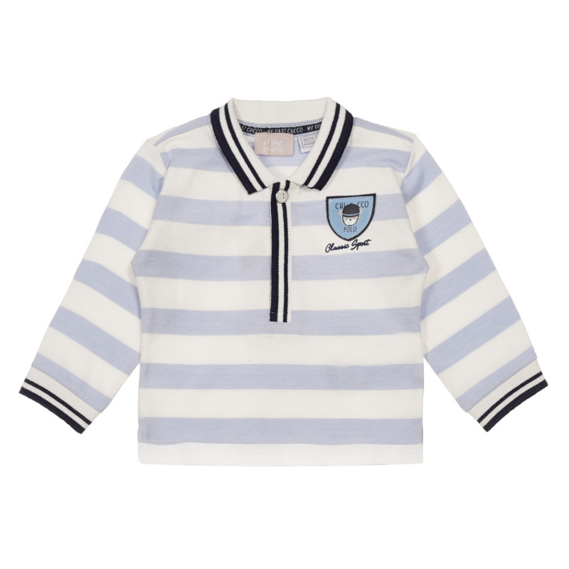 Ριγέ μπλούζα με μακριά μανίκια για ένα μωρό σε λευκό και μπλε  248334