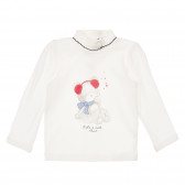 Βαμβακερή μπλούζα με τύπωμα αρκούδας για λευκό, λευκό Chicco 248346 