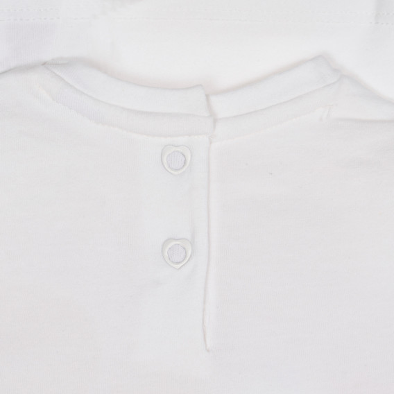 Βαμβακερό μπλουζάκι Γεια για ένα μωρό, λευκό Chicco 248377 3