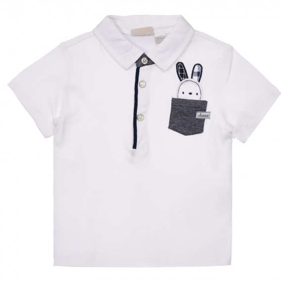 Βαμβακερό μπλουζάκι με λαγουδάκι για μωρό, λευκό Chicco 248394 