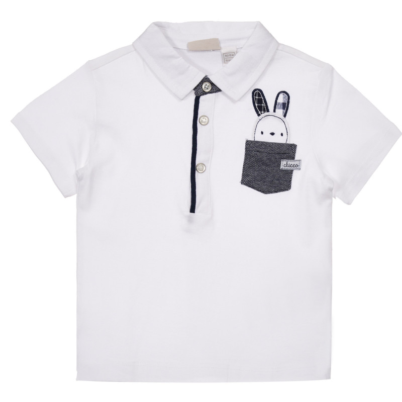 Βαμβακερό μπλουζάκι με λαγουδάκι για μωρό, λευκό  248394