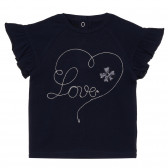Βαμβακερό μπλουζάκι LOVE για ένα μωρό, σκούρο μπλε Chicco 248402 