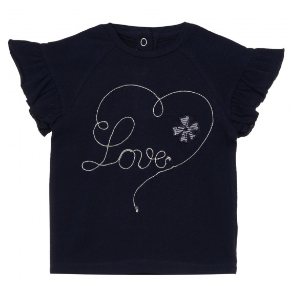 Βαμβακερό μπλουζάκι LOVE για ένα μωρό, σκούρο μπλε Chicco 248402 