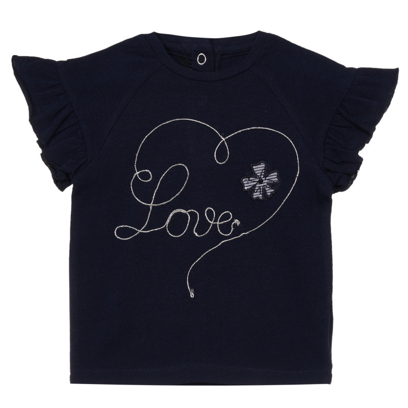 Βαμβακερό μπλουζάκι LOVE για ένα μωρό, σκούρο μπλε  248402