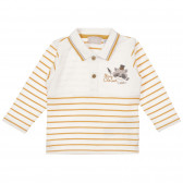 Βαμβακερή ριγέ μπλούζα μωρού σε λευκό και πορτοκαλί χρώμα Chicco 248456 