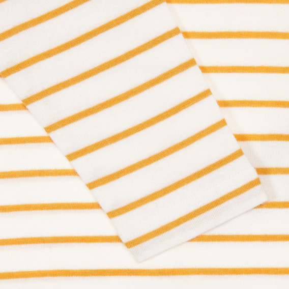 Βαμβακερή ριγέ μπλούζα μωρού σε λευκό και πορτοκαλί χρώμα Chicco 248458 3