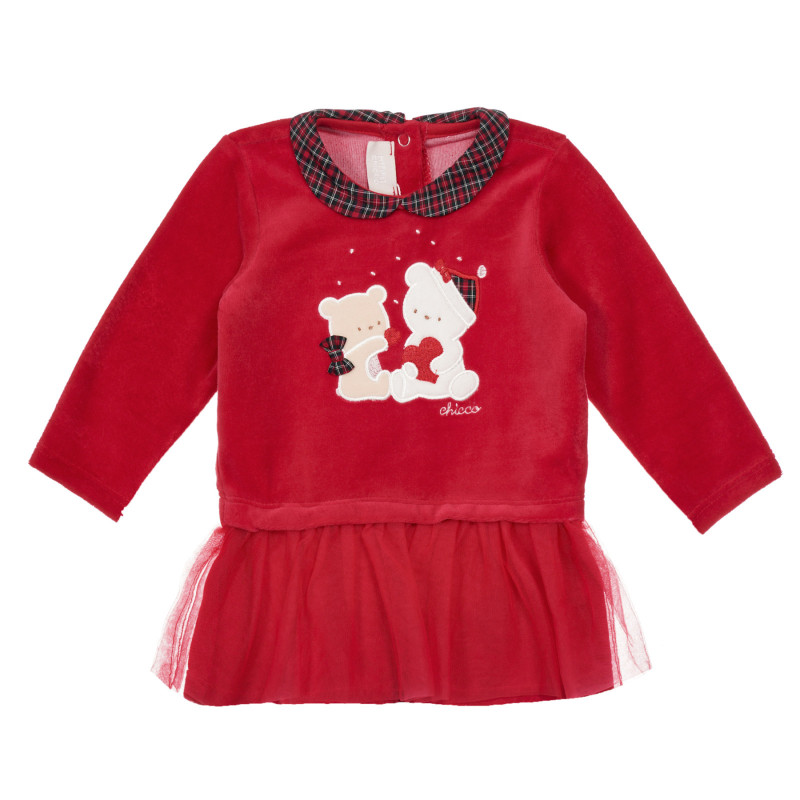 Φόρεμα με Χριστουγεννιάτικα μοτίβα για ένα μωρό, κόκκινο  248464