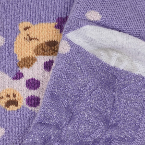 Κάλτσες με τύπωμα αρκούδας, μωβ Chicco 248487 2