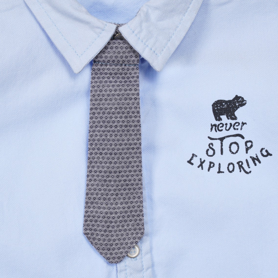 Βαμβακερό πουκάμισο με γραβάτα, μπλε Chicco 248489 2