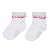 Κάλτσες με κόκκινη λεπτομέρεια για ένα μωρό, λευκό Chicco 248500 