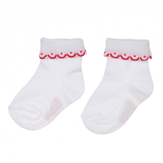 Κάλτσες με κόκκινη λεπτομέρεια για ένα μωρό, λευκό Chicco 248500 