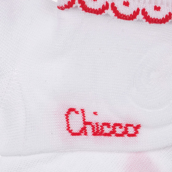 Κάλτσες με κόκκινη λεπτομέρεια για ένα μωρό, λευκό Chicco 248501 2