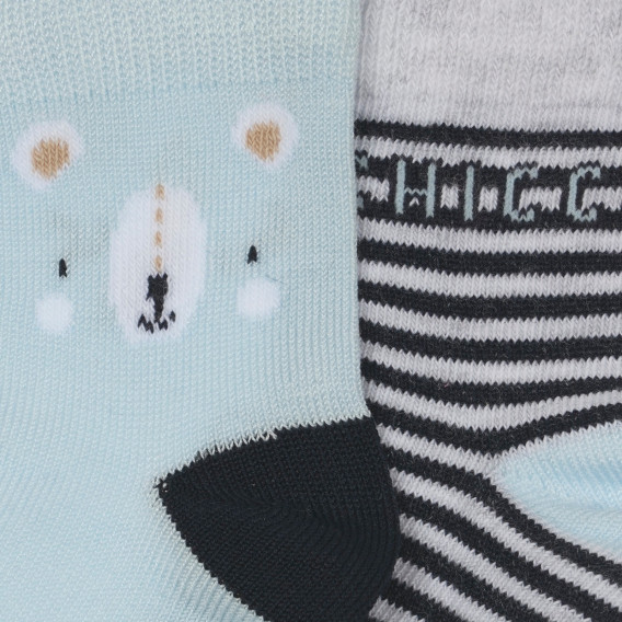 Σετ από δύο ζευγάρια παιδικές κάλτσες, με μπλε χρώμα Chicco 248505 3