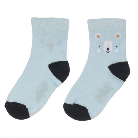 Σετ από δύο ζευγάρια παιδικές κάλτσες, με μπλε χρώμα Chicco 248506 2